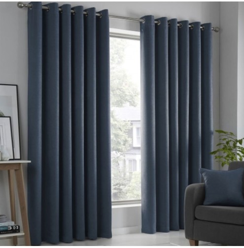 Strata Ready Made Curtains - Navy