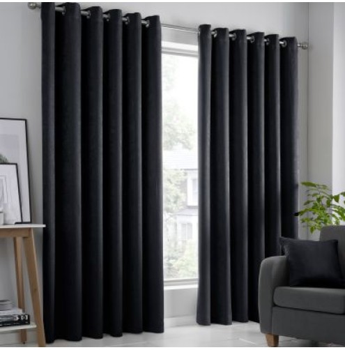 Strata Ready Made Curtains - Black