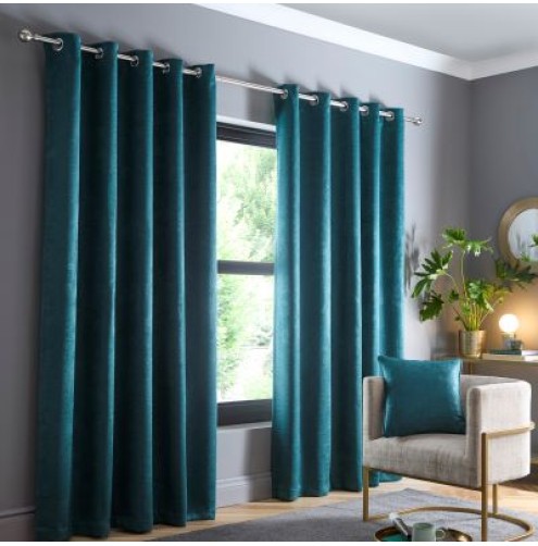 Strata Ready Made Curtains - Dark Green