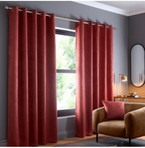Strata Ready Made Curtains - Terracotta
