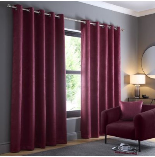 Strata Ready Made Curtains - Wine