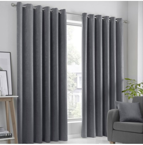 Strata Ready Made Curtains - Charcoal