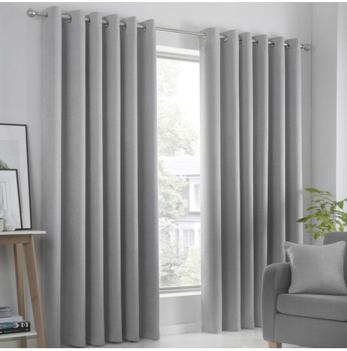 Strata Ready Made Curtains - Silver