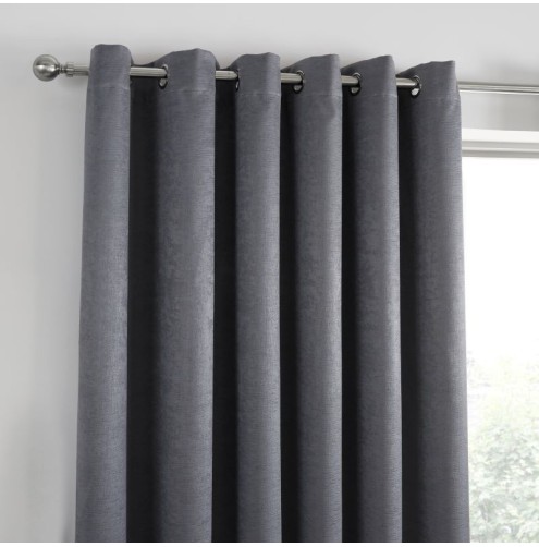 Strata Ready Made Curtains - Charcoal Strata Ready Made Curtains - Charcoal