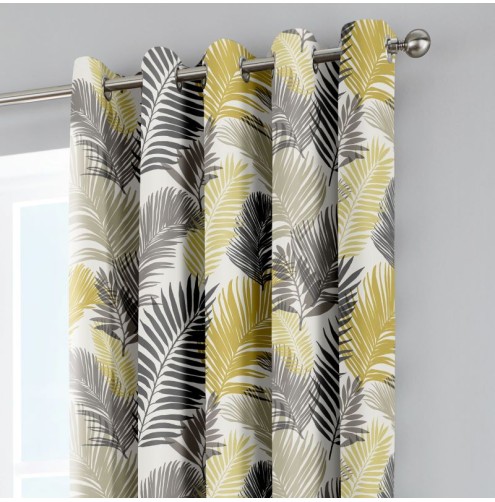 Tropical Ready Made Curtains - Ochre