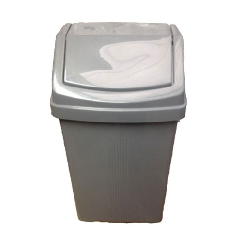Swing Top Bin - Silver/Grey 