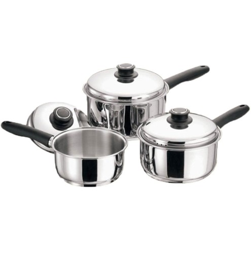 3-piece S/S Saucepan Set & Lids