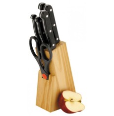 Wooden Knife Block with 6-piece set 
