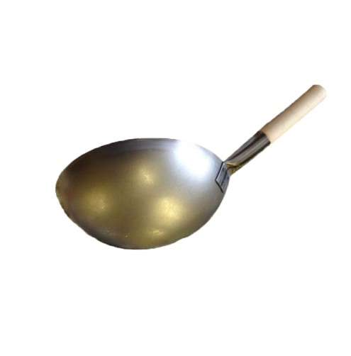 Wooden Handled Wok 30cm Dia