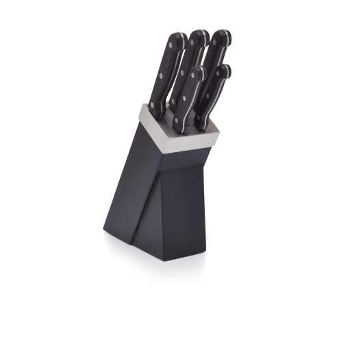 5 Piece Knife Block Set in Black