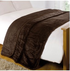 Luxury Faux Mink Throw 60" X 79" in Chocolate